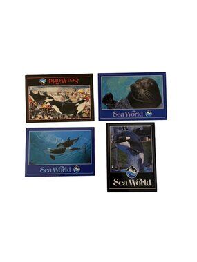 Vintage SeaWorld Postcard Lot of 4 Shamu Orca Sea Lion 1988 1989